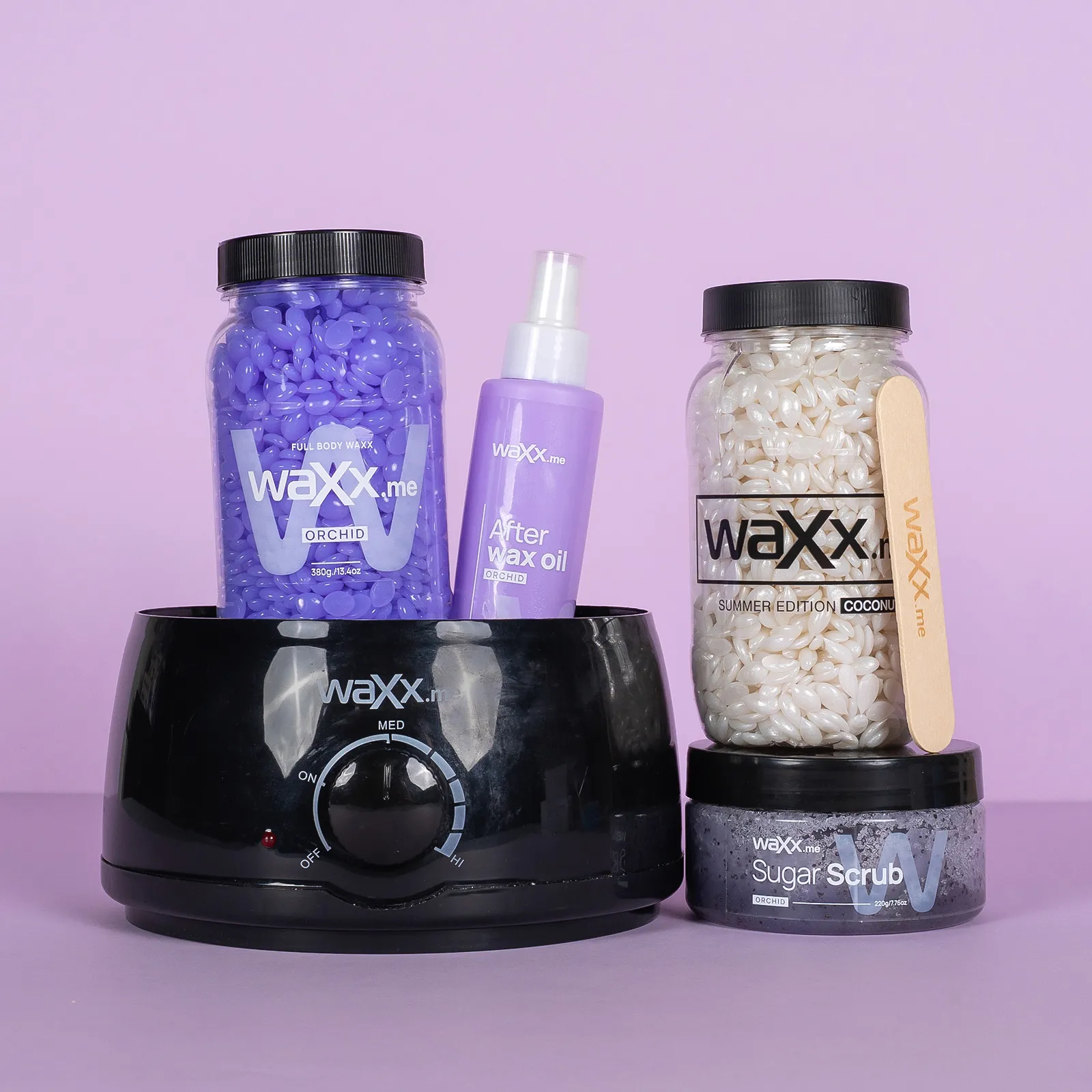 WaXx Box Orchid Glow  + Prezent Olejek do stosowania po depilacji woskiem 
