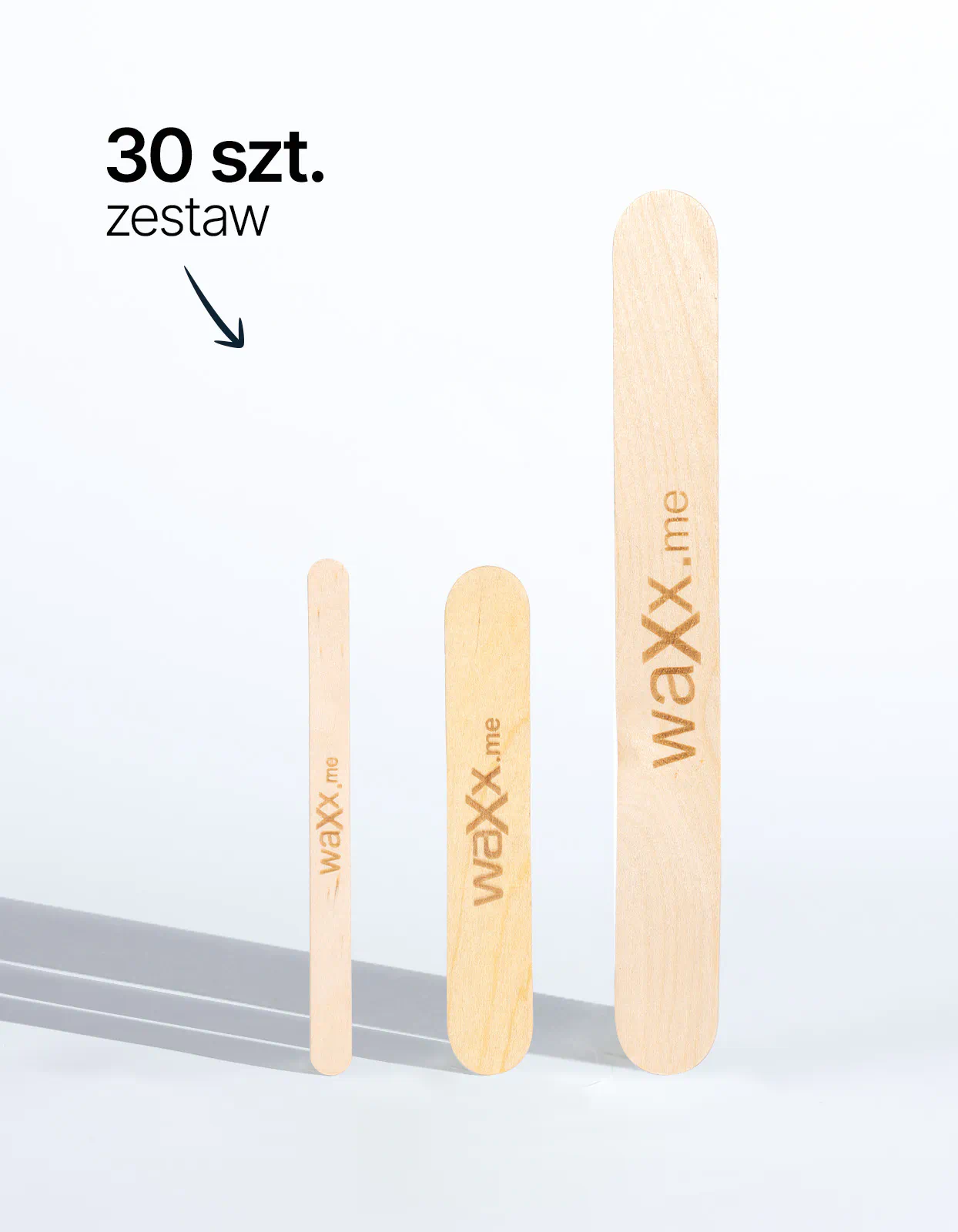 Zestaw 3 rozmiarów szpatułek - 30 szt.